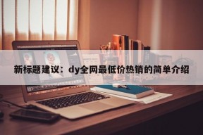 新标题建议：dy全网最低价热销的简单介绍